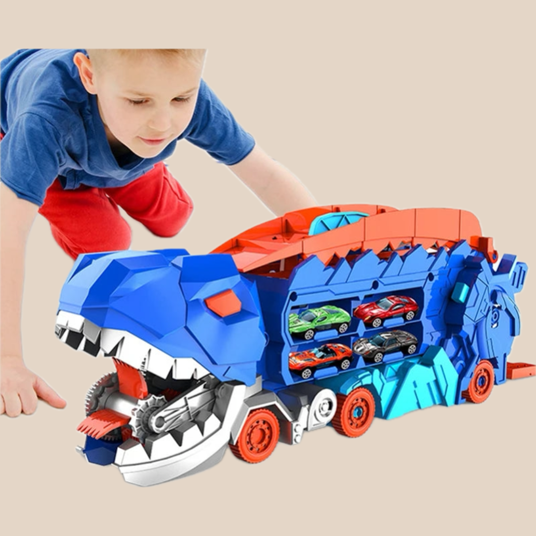 Dinosaur Transporter Truck with Durable Dino Figures for Kids