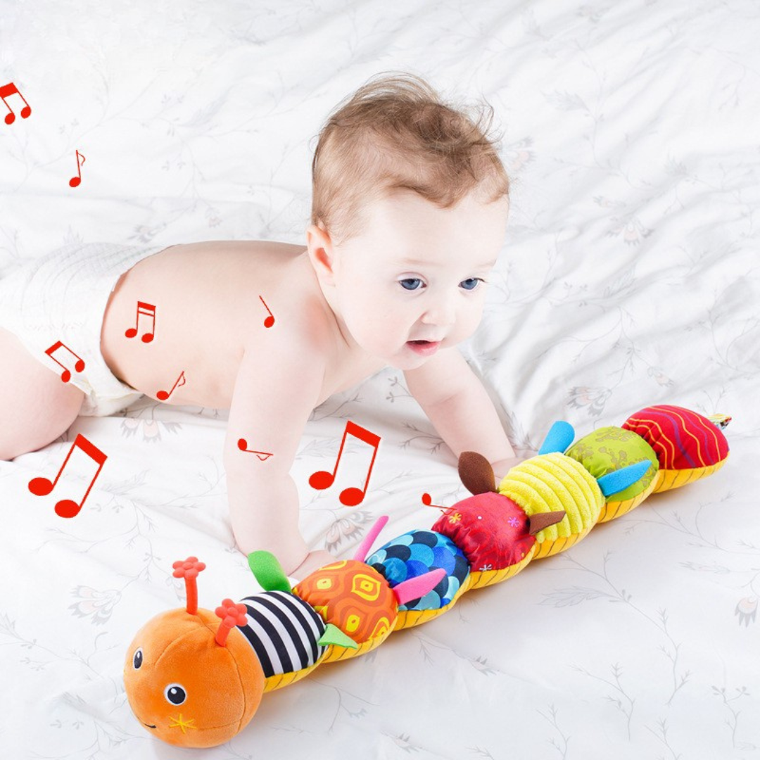 Musical Plush Caterpillar – Gentle Sensory Toy for Infants