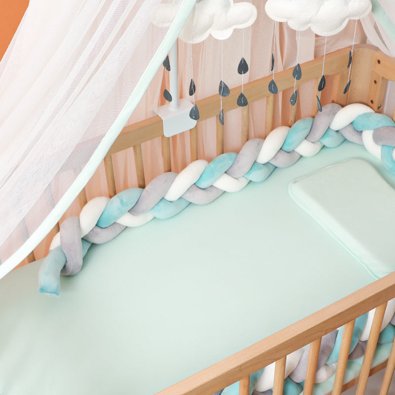 Soft Baby Crib Bumper with Braided Cotton Design