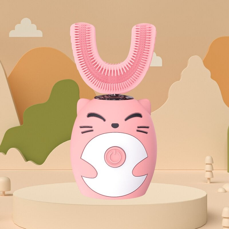 U-Shaped and Cat Style Electric Toothbrush with 360° Head for Kids
