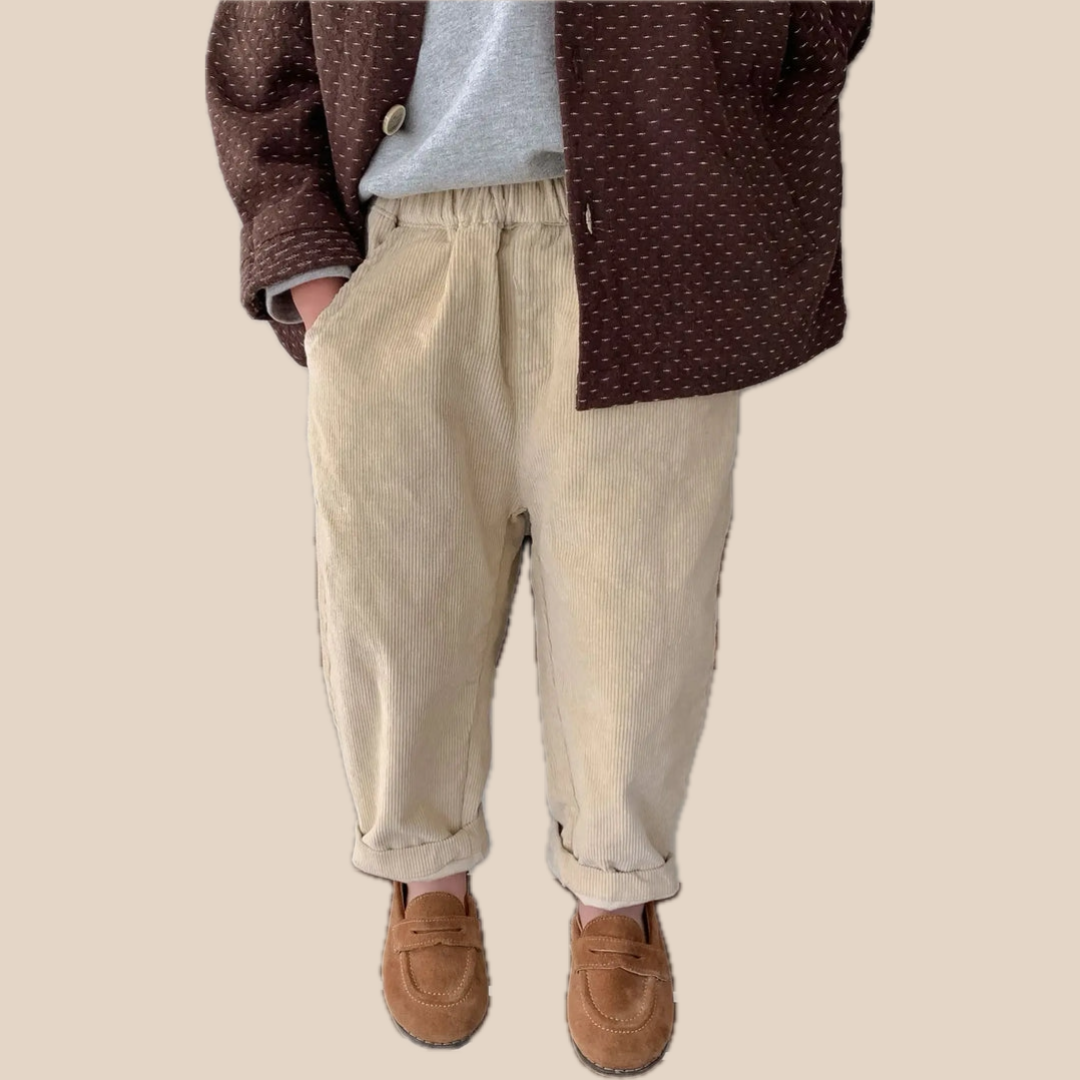 Corduroy Pants for Kids with Elastic Waist