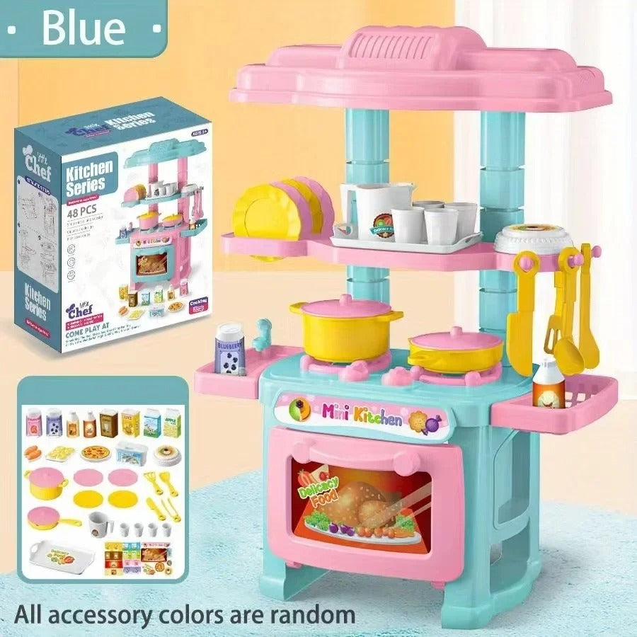 Mini Kitchen Play Set with Cooking Tools for Kids