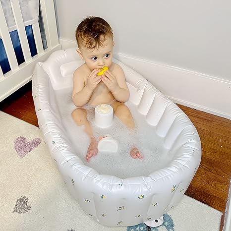 Portable Inflatable Baby Bath Tub with Safe Non-Slip Back Support