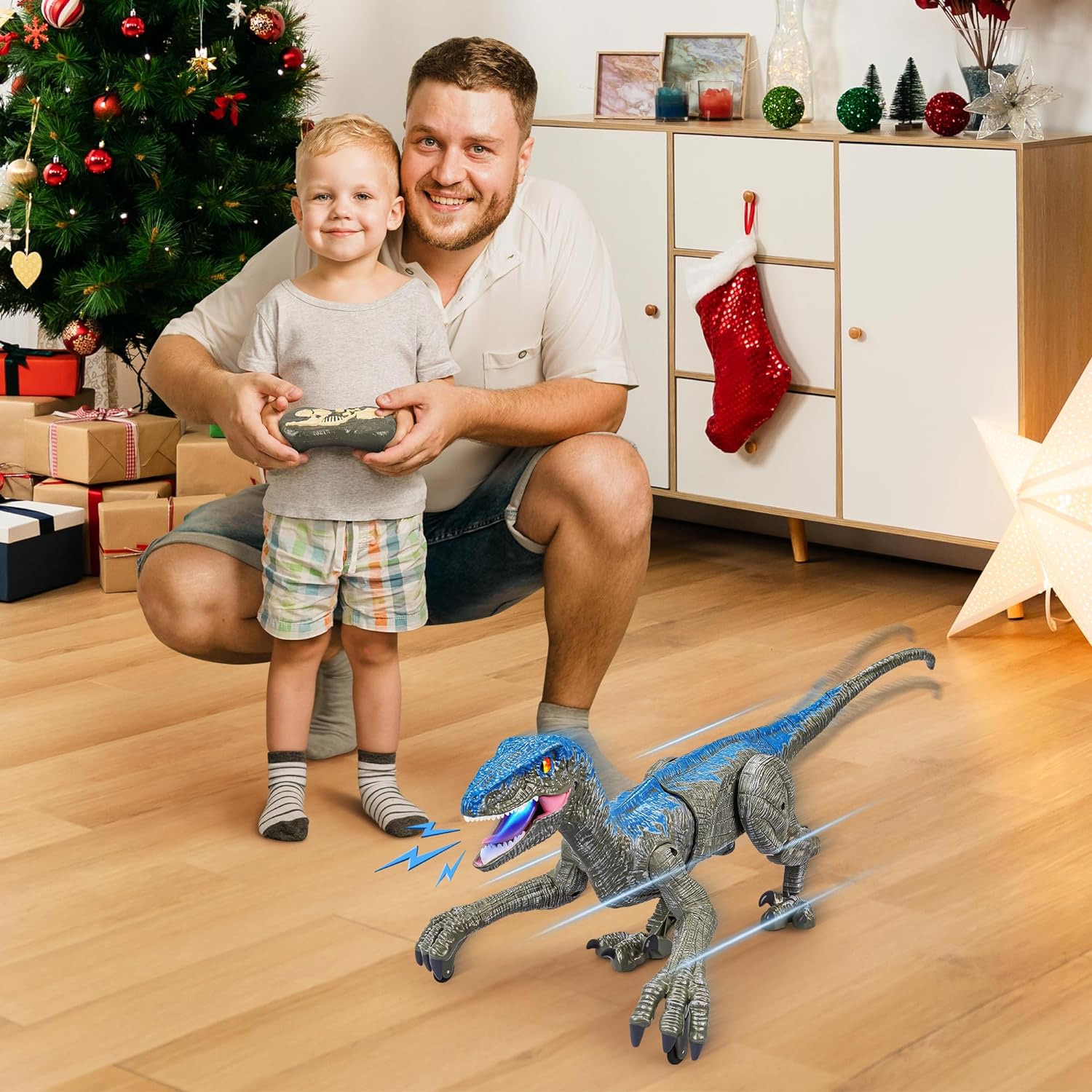 Remote Control Dinosaur Toy with Lights and Sound