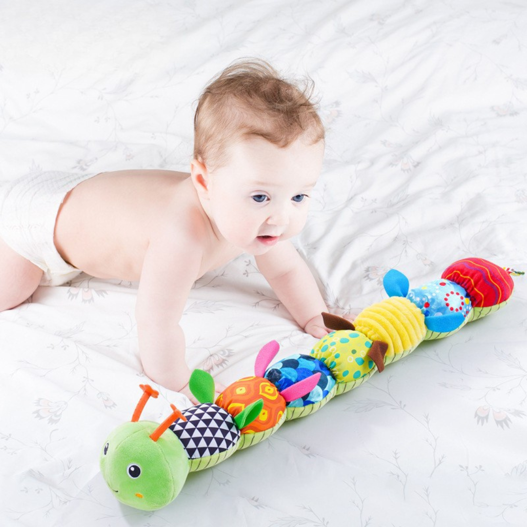 Musical Plush Caterpillar – Gentle Sensory Toy for Infants