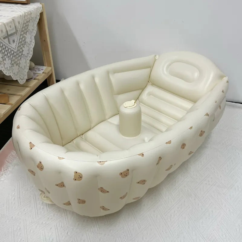 Portable Inflatable Baby Bath Tub with Safe Non-Slip Back Support