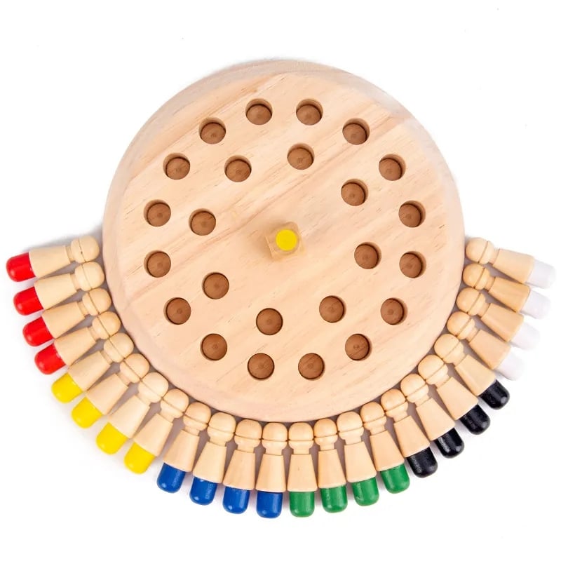 Wooden Memory Game – Color Peg Board Cognitive Toy