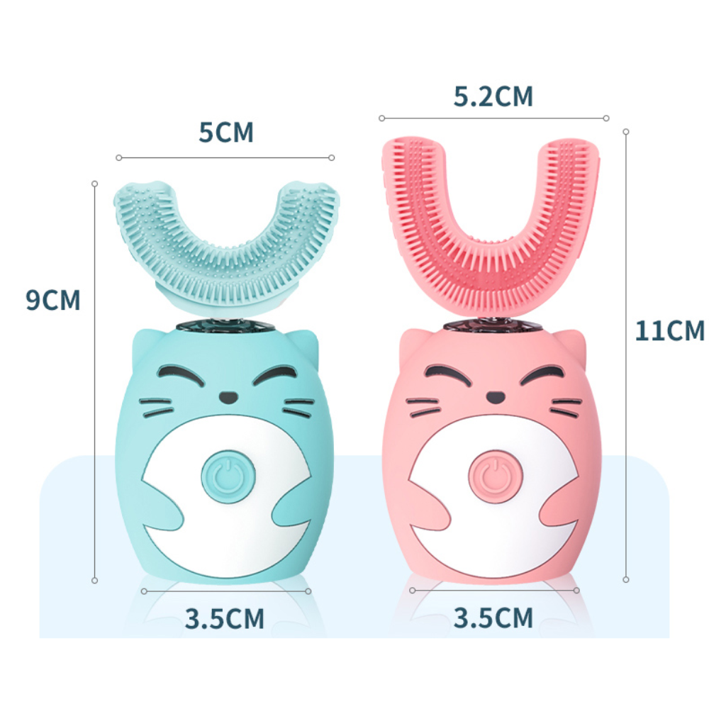 U-Shaped and Cat Style Electric Toothbrush with 360° Head for Kids