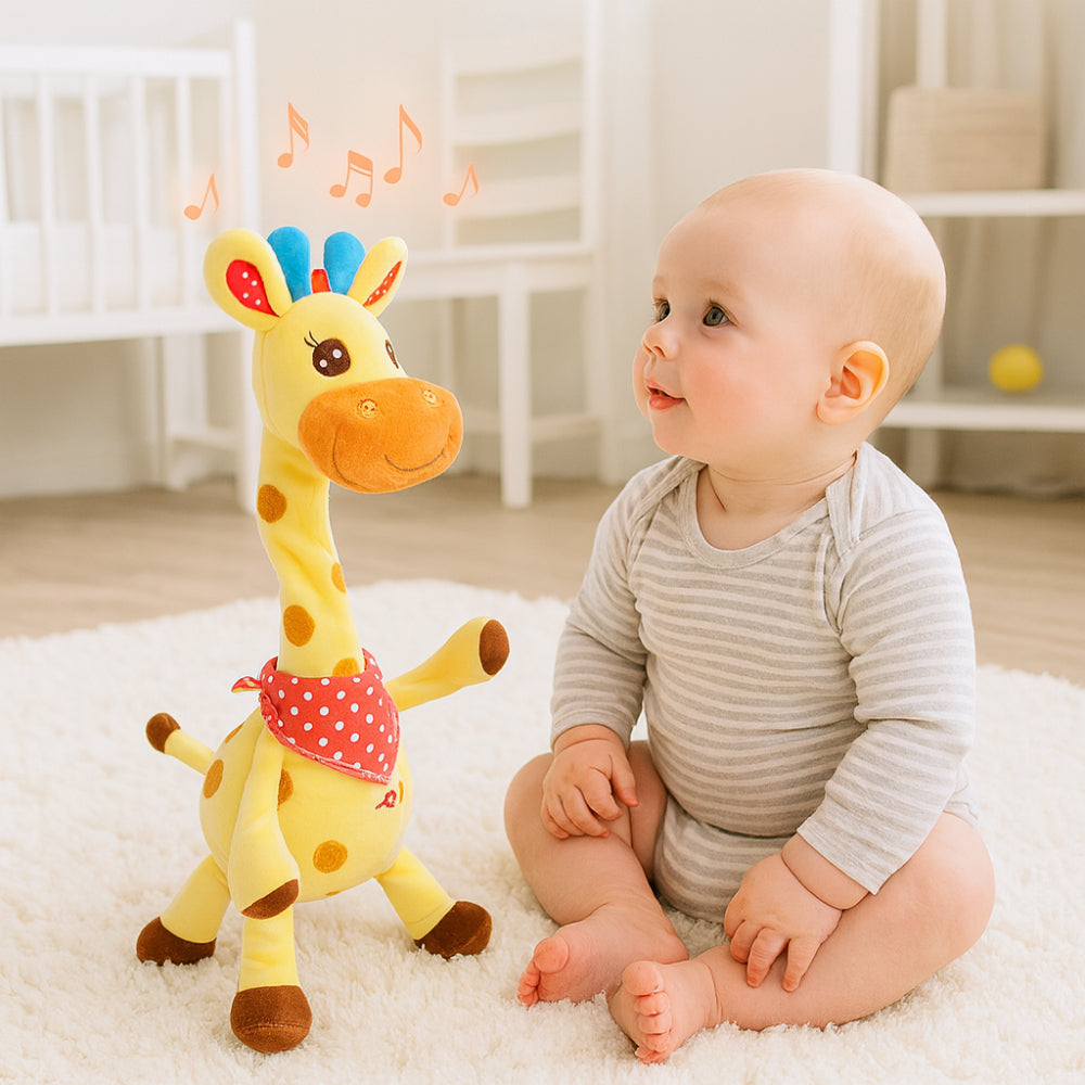 Interactive Giraffe Plush Toy with Music and Lights