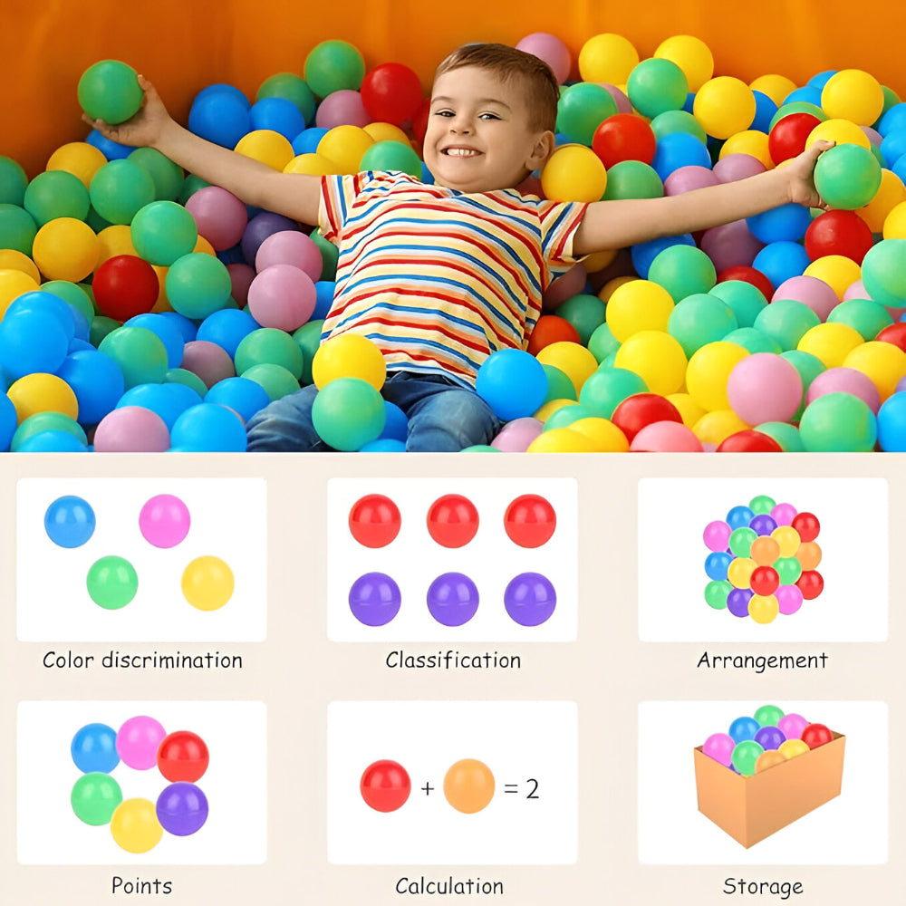 Colorful Ball Pit Balls – 50/100 Count with Storage Bag