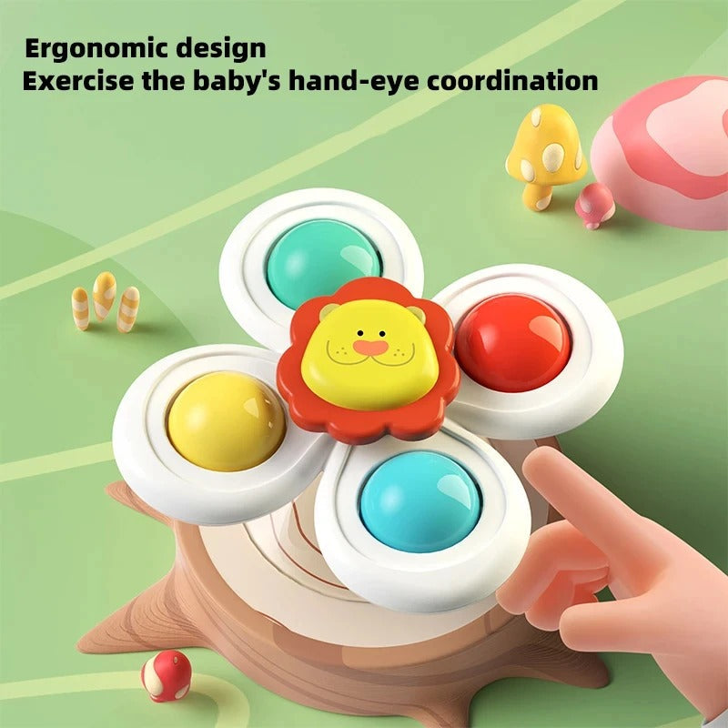 Baby Suction Cup Spinner Toys with Set of 3