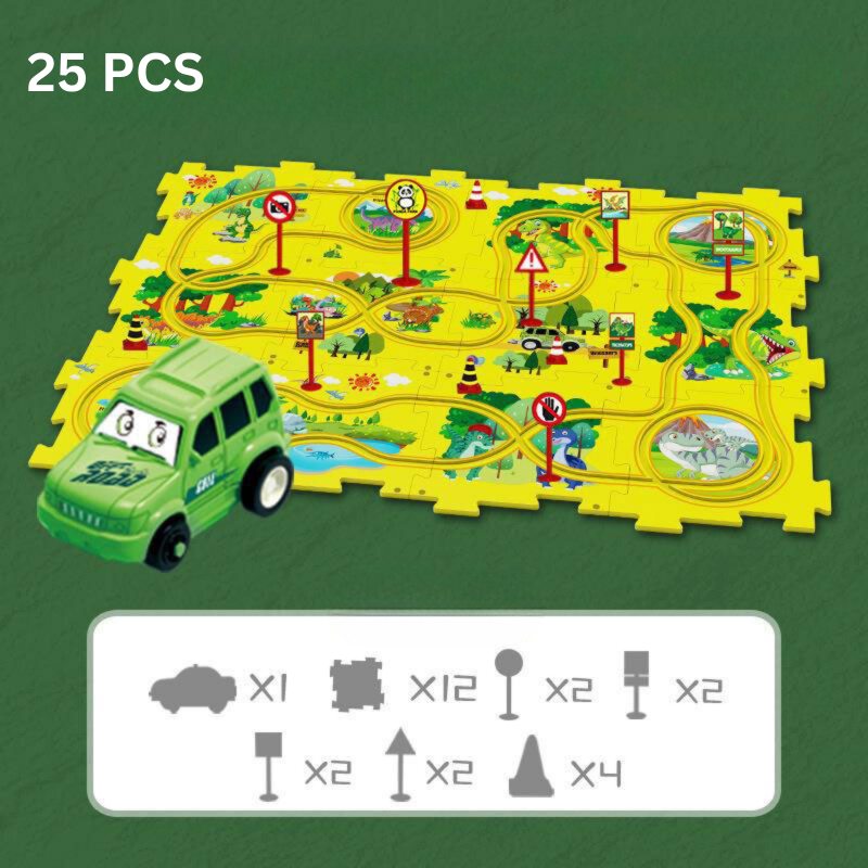 Puzzle DIY Assembly - Track City Scene Construction for Kids