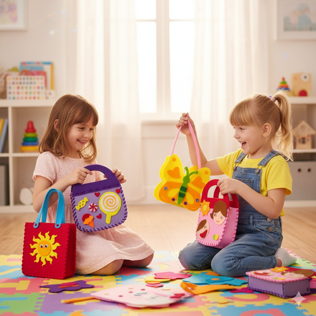 DIY Felt Bag Sewing Kit with Safe Needles