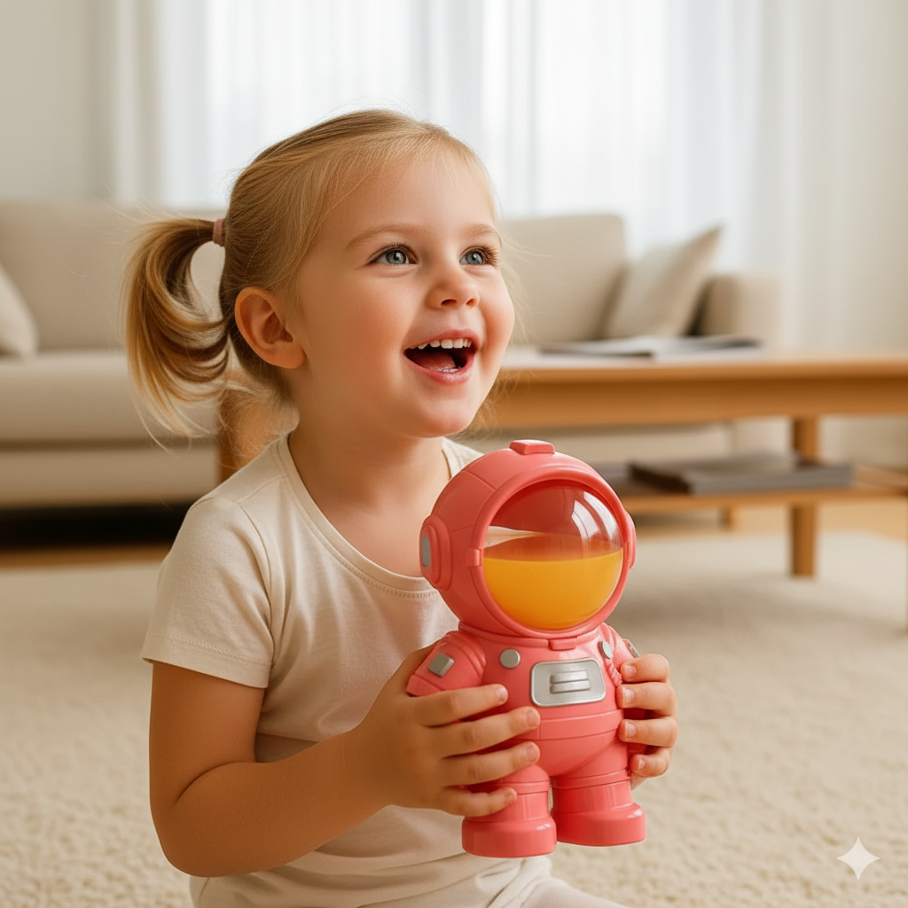 Astronaut Drinking Bottle with Straw for Kids