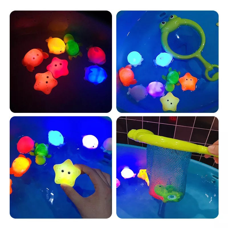 Light-Up Bath Toy Set with Water-Activated LED Lights for Kids