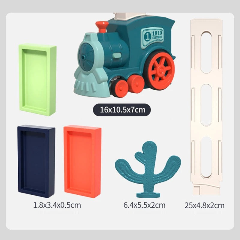 Domino Train Set with Automatic Laying - Brick Blocks Kit Games