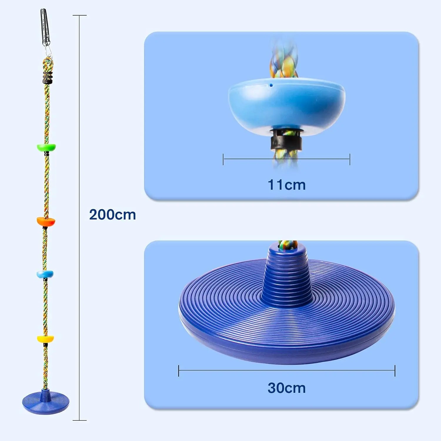 Climbing Rope with Platform and Disc – Motor Skill Play for Children