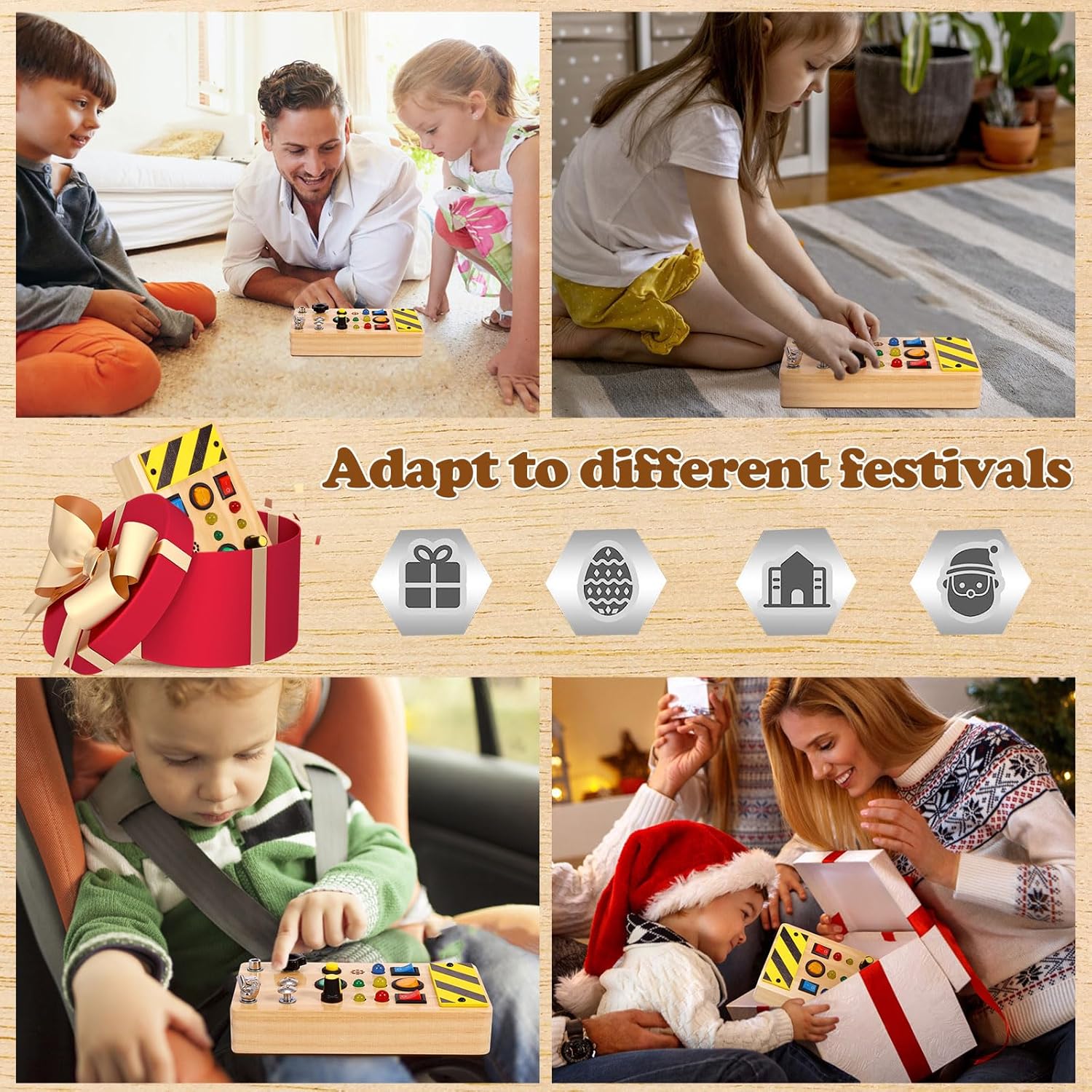 LED Busy Board – 12 Light-Up Buttons with Mirror Play