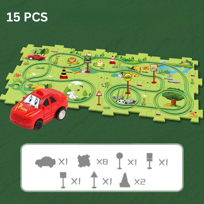 Puzzle DIY Assembly - Track City Scene Construction for Kids