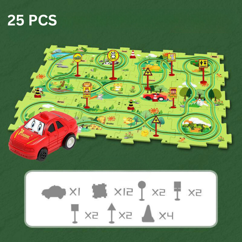 Puzzle DIY Assembly - Track City Scene Construction for Kids
