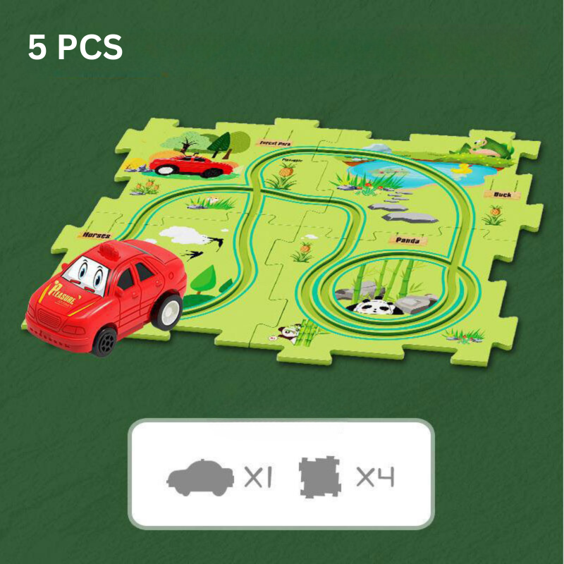 Puzzle DIY Assembly - Track City Scene Construction for Kids