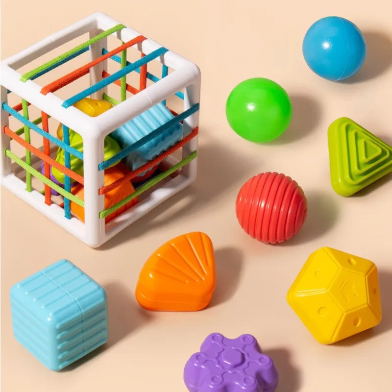 Activity Cube Toy with Learning Games with Rattle & Teether