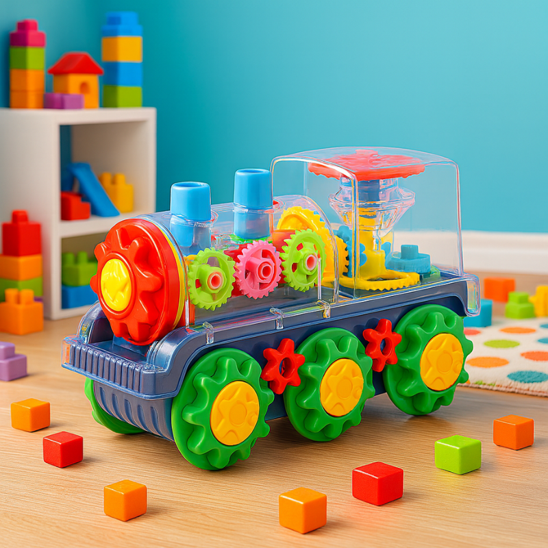 Light Up Transparent Gear Car Toy with LED Light