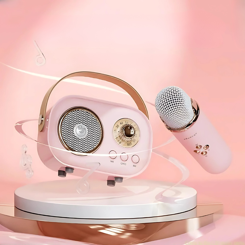 Portable Karaoke Machine with Dual Mics & Bluetooth for Families