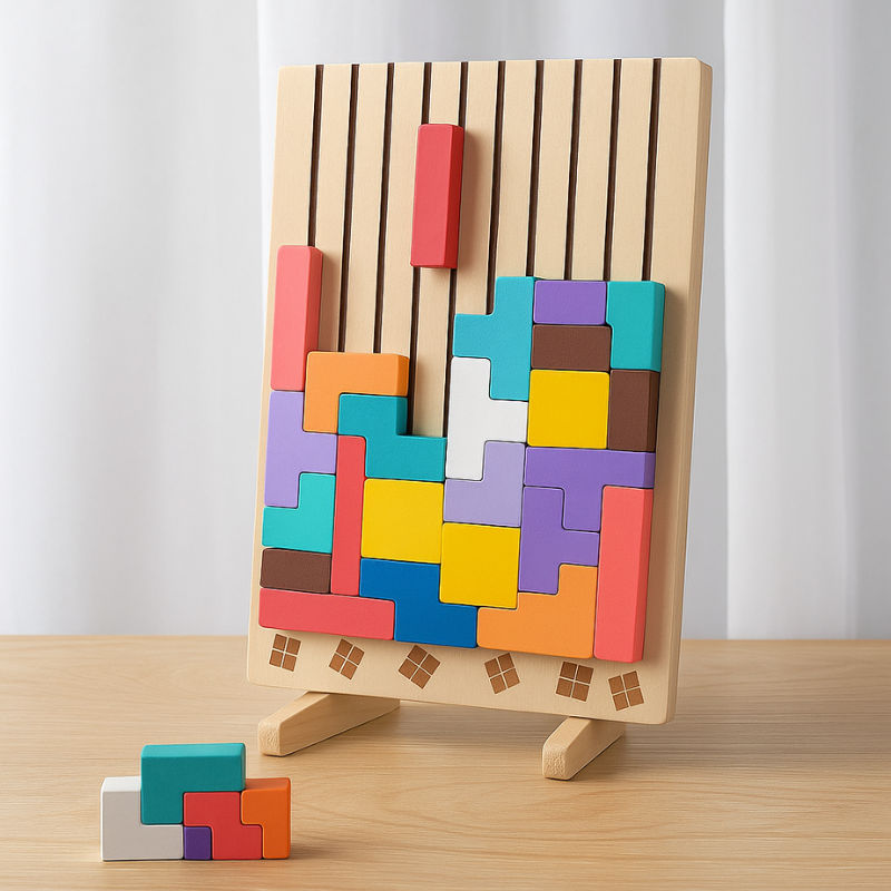 Colorful Wood Montessori Puzzle - Logic Training
