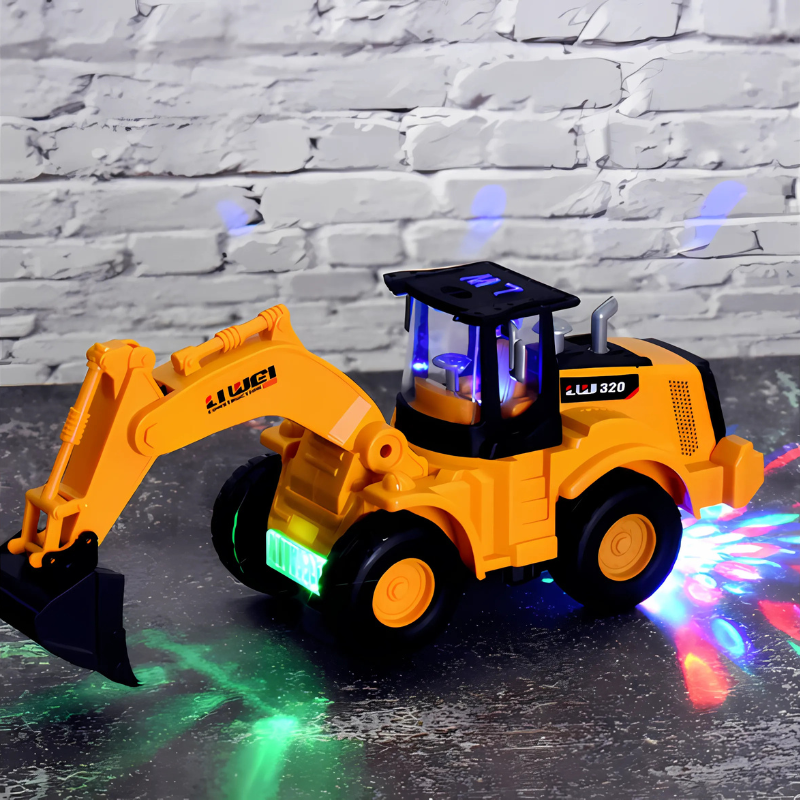 Excavator Toy with Lights and Motion Features - Construction Play
