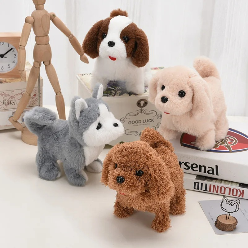 Realistic Plush Walking Dog Toy with Sound for Kids