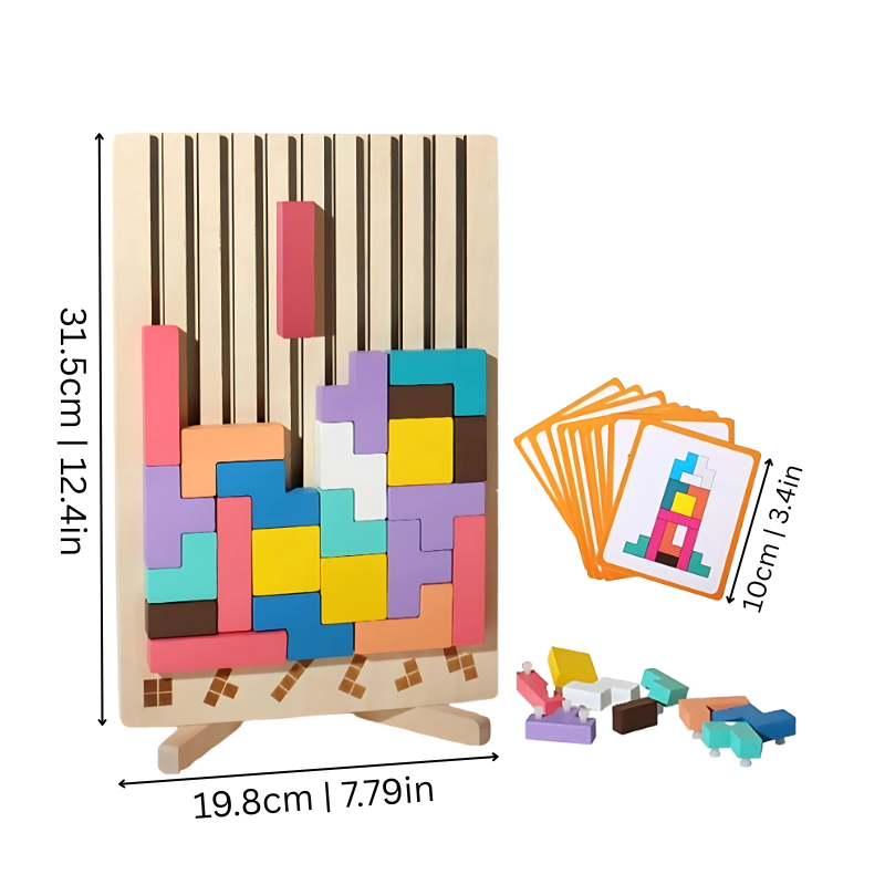 Colorful Wood Montessori Puzzle - Logic Training