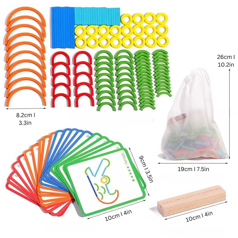 Wooden Puzzle Set with Educational Pieces - Intelligence Game