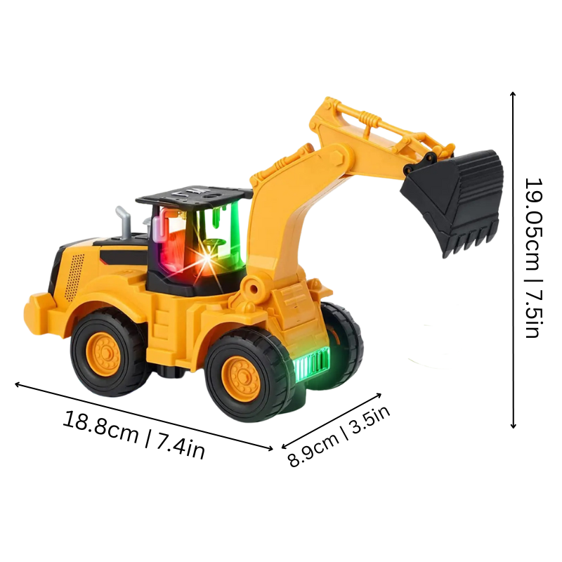 Excavator Toy with Lights and Motion Features - Construction Play