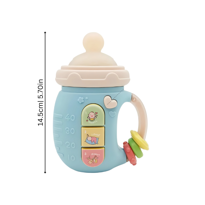 Baby Bottle Teething Toy with Lights - Shake Rattle for Babies