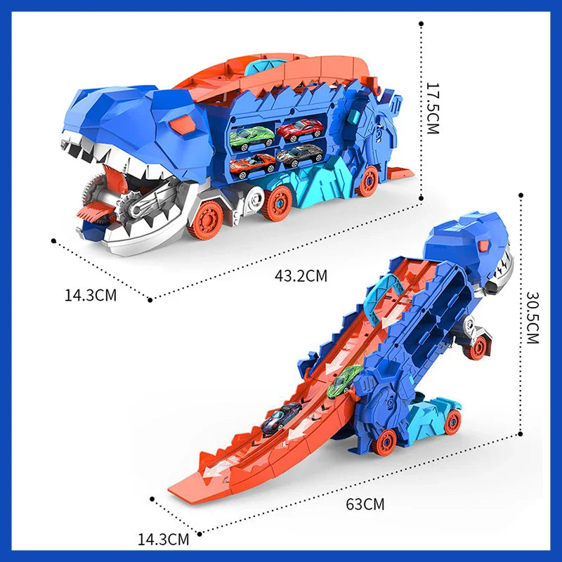 Dinosaur Transporter Truck with Durable Dino Figures for Kids