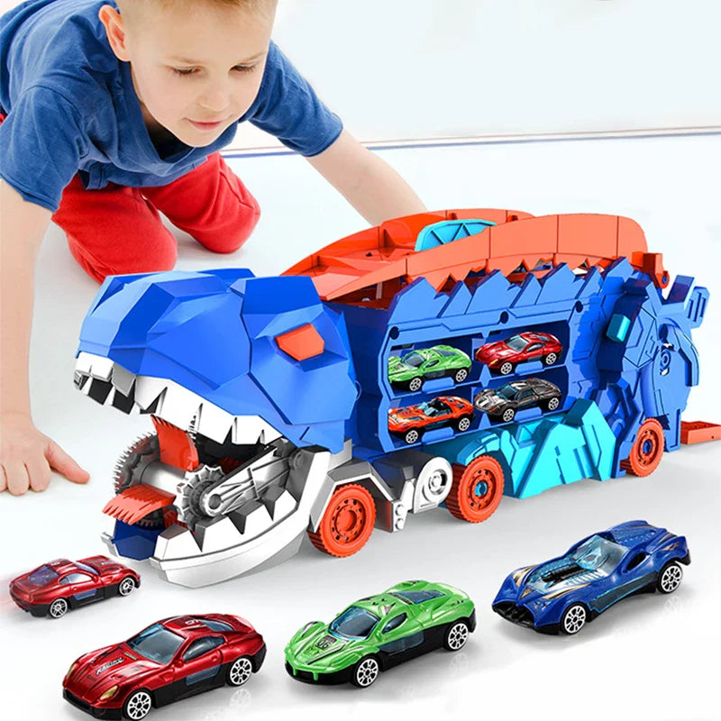 Dinosaur Transporter Truck with Durable Dino Figures for Kids
