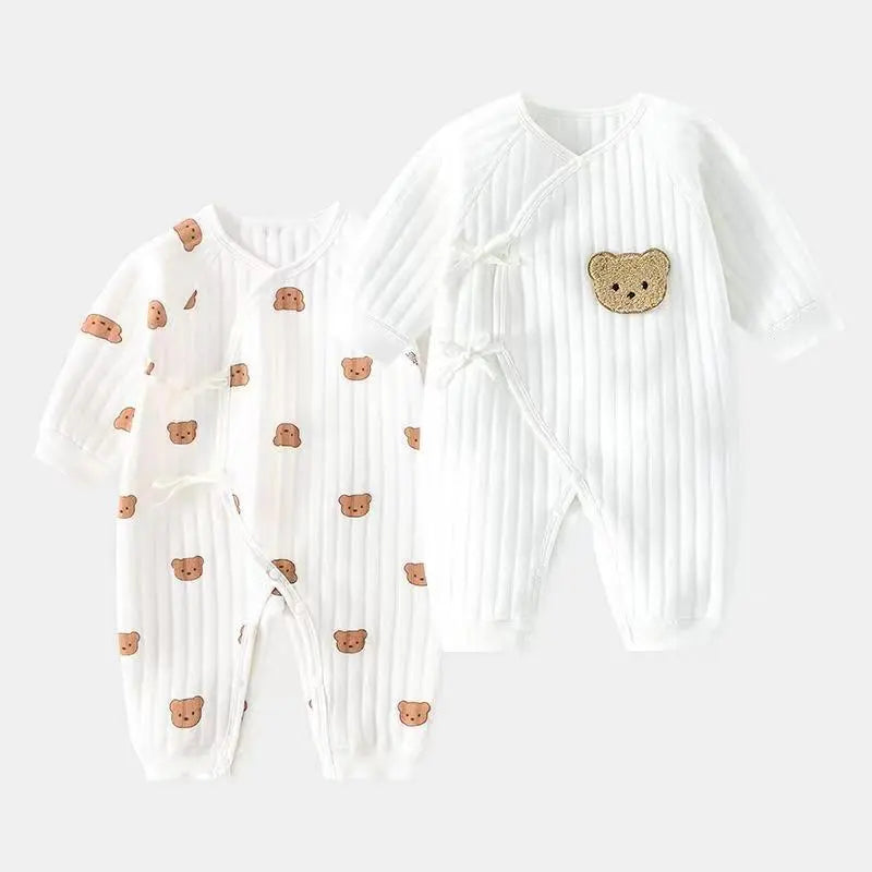 Baby Unisex Cotton Romper – Soft Comfort with Bear Emblem