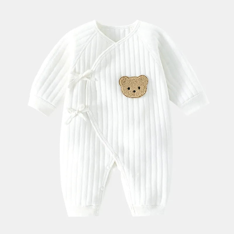 Baby Unisex Cotton Romper – Soft Comfort with Bear Emblem