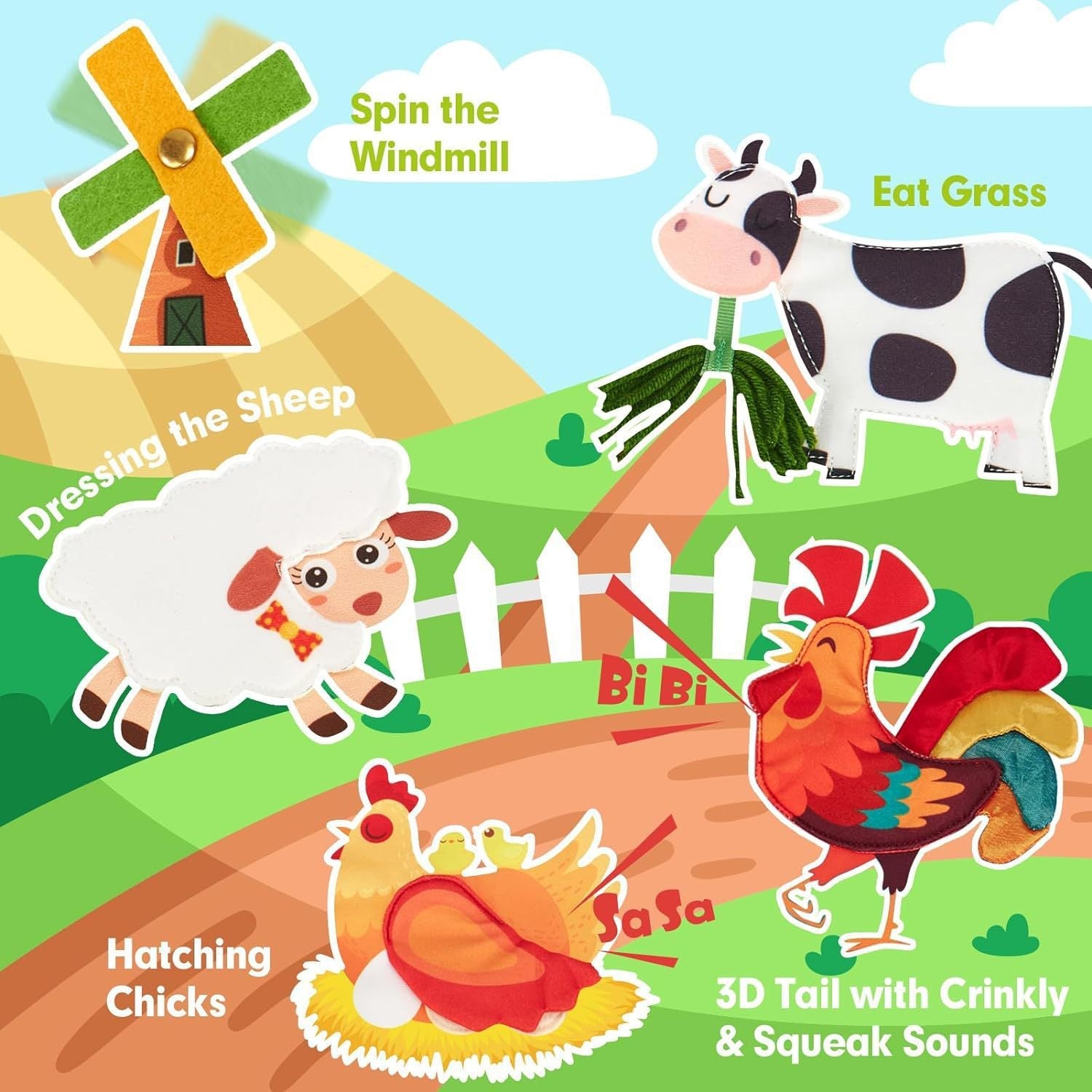 Montessori Farm Story Book – Interactive Early Learning for Toddlers