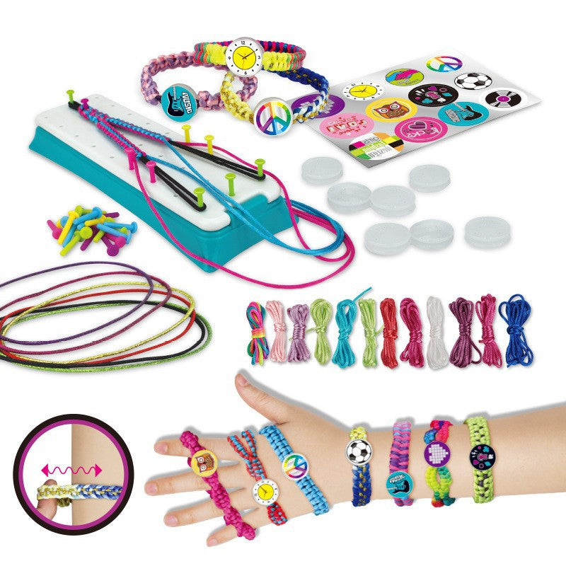 DIY Bracelet Braiding Kit with Color Threads for Kids