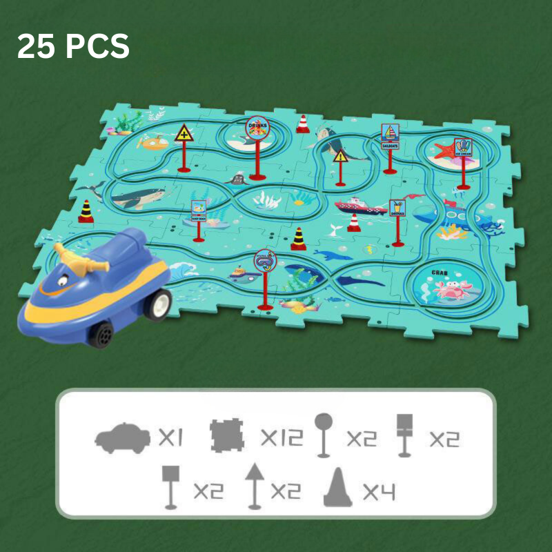 Puzzle DIY Assembly - Track City Scene Construction for Kids