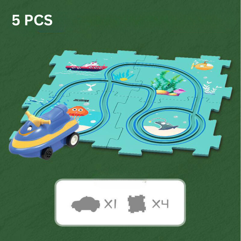 Puzzle DIY Assembly - Track City Scene Construction for Kids