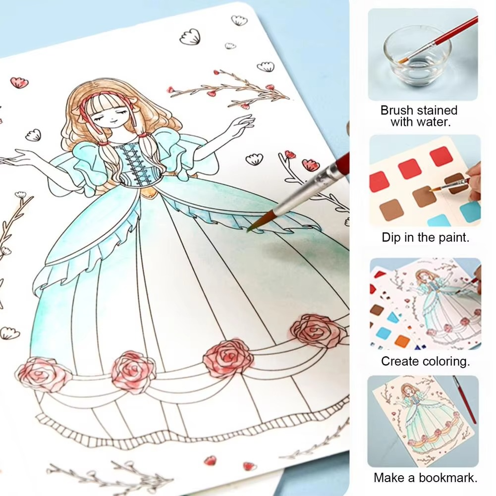 Princess Fashion Design Book with Drawing Templates