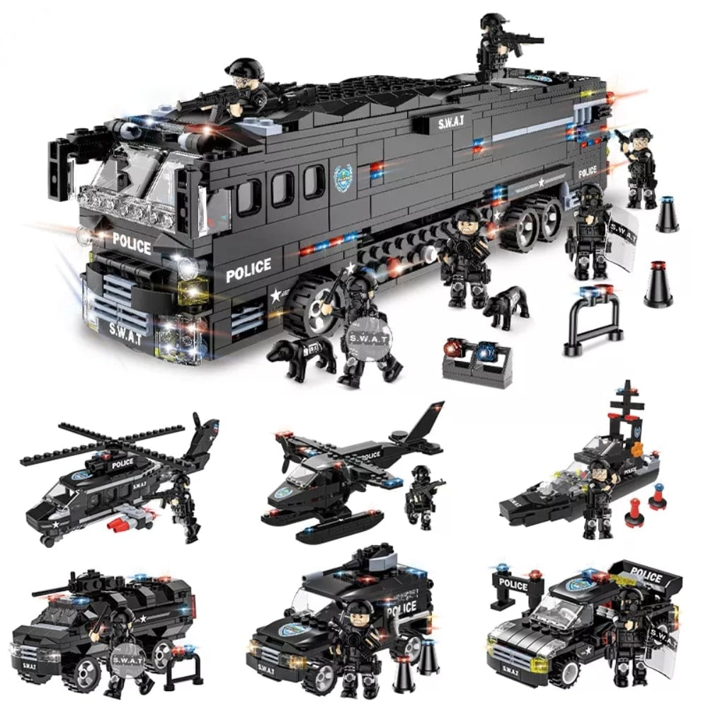 SWAT Team Building Set – 1014 Pieces with Vehicles & Figures