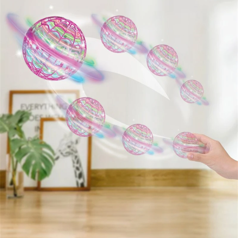 Sphere Flying Spinner Toy with LED Lights for Kids