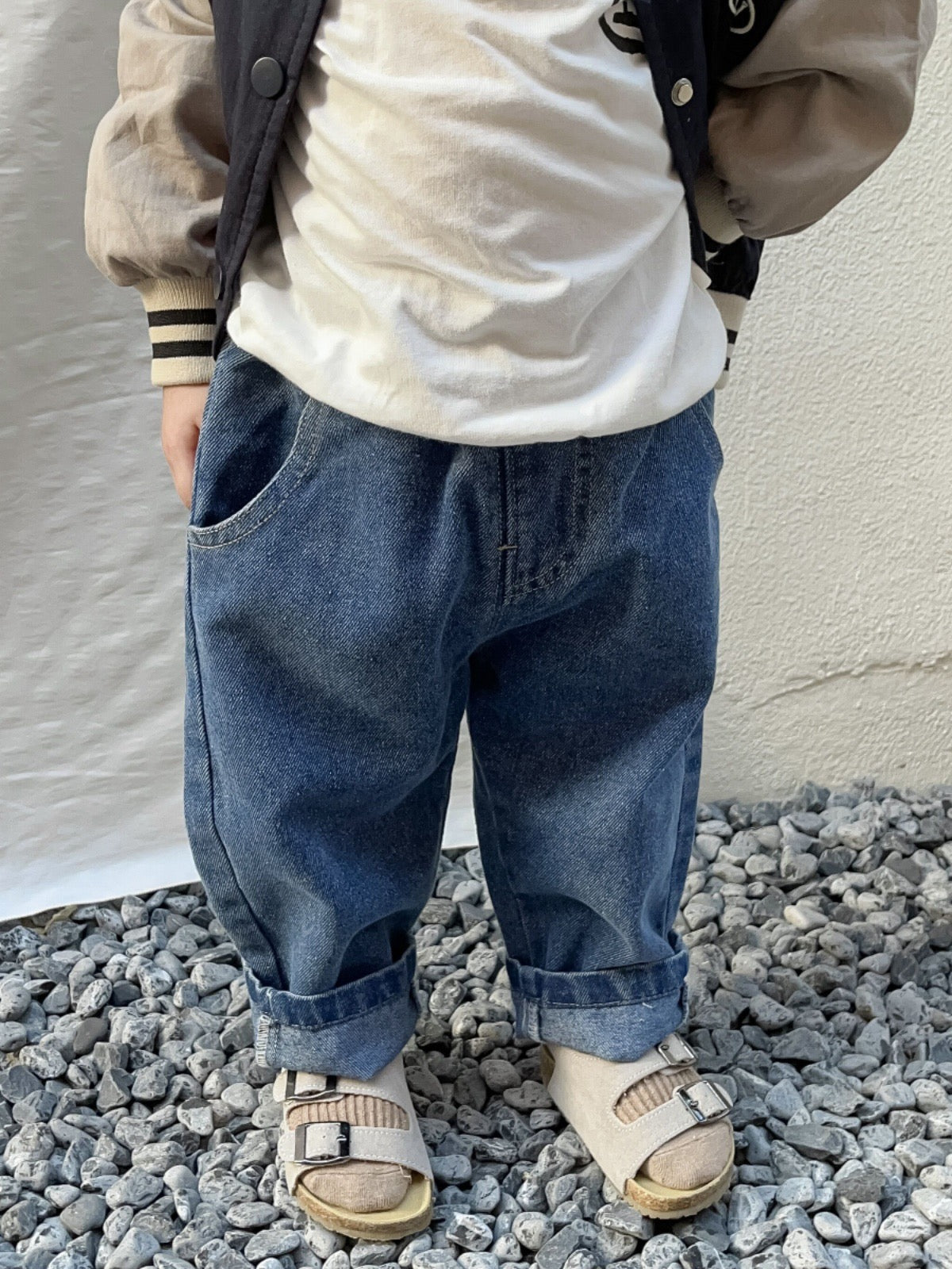 Soft Kids' Jeans with Adjustable Waist Loose Fit for Toddlers