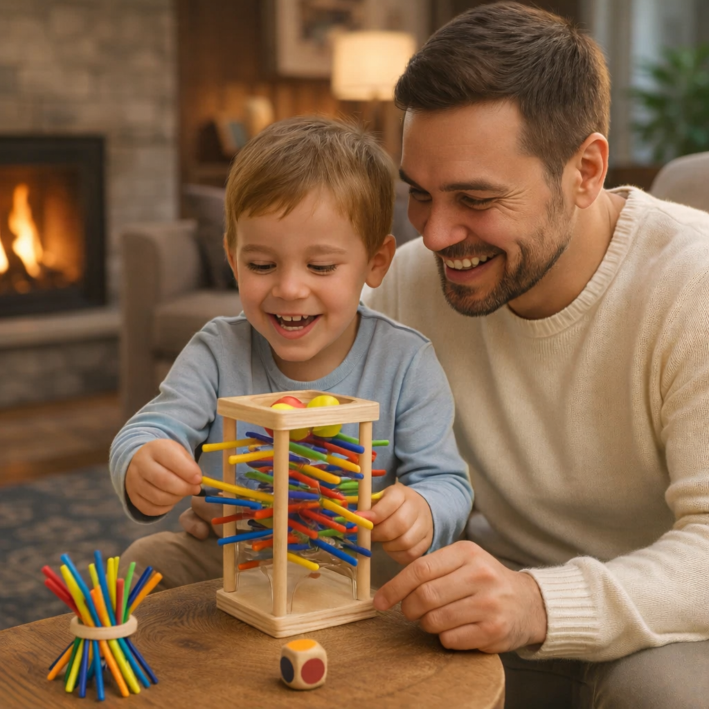 Wooden Ball Stick Game – Tabletop Turn-Based Play for Kids