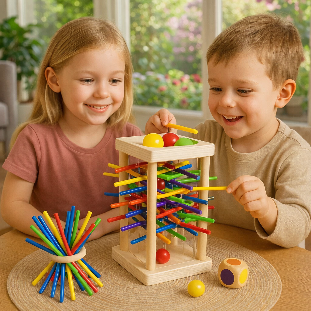 Wooden Ball Stick Game – Tabletop Turn-Based Play for Kids