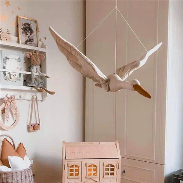 Swan Crib Mobile with Hanging Decor for Baby